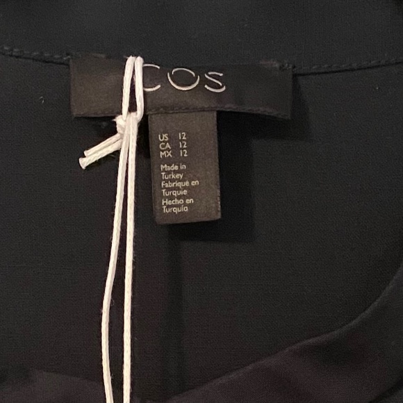 COS Blue and Black Buttoned Maxi Dress with Mandarin Collar - Picture 3 of 7